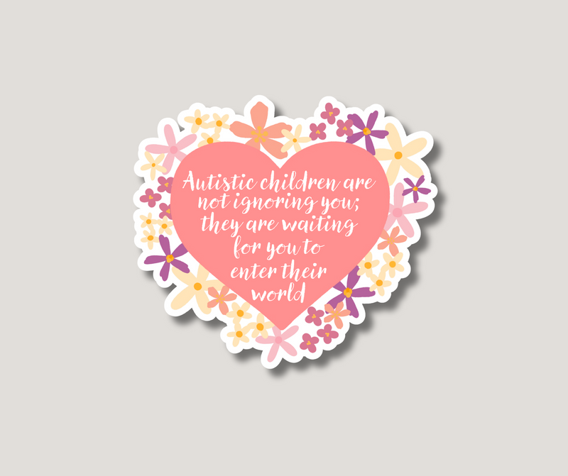 Pink Heart Autism Acceptance Sticker