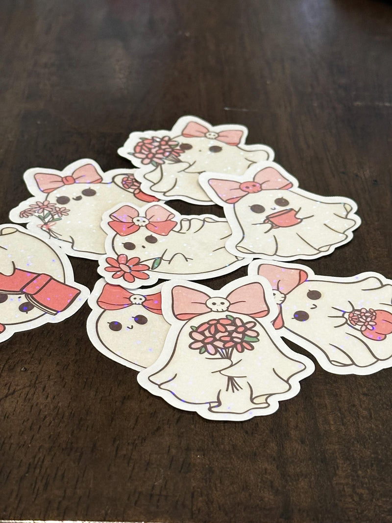 Cute Ghost Sticker Halloween Ghost Sticker Cute Fall Sticker Cute Spooky Sticker Funny Halloween Sticker Pink Halloween Sticker
