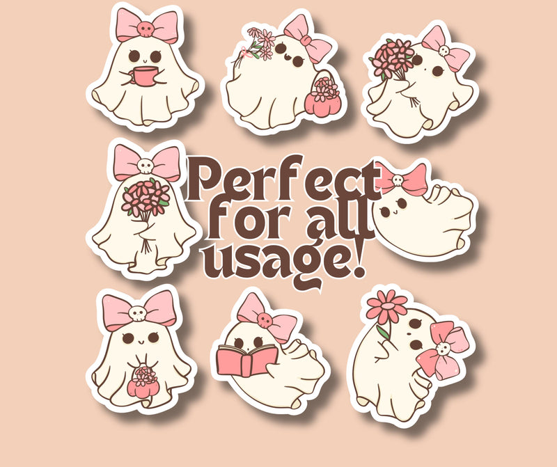 Cute Ghost Sticker Halloween Ghost Sticker Cute Fall Sticker Cute Spooky Sticker Funny Halloween Sticker Pink Halloween Sticker