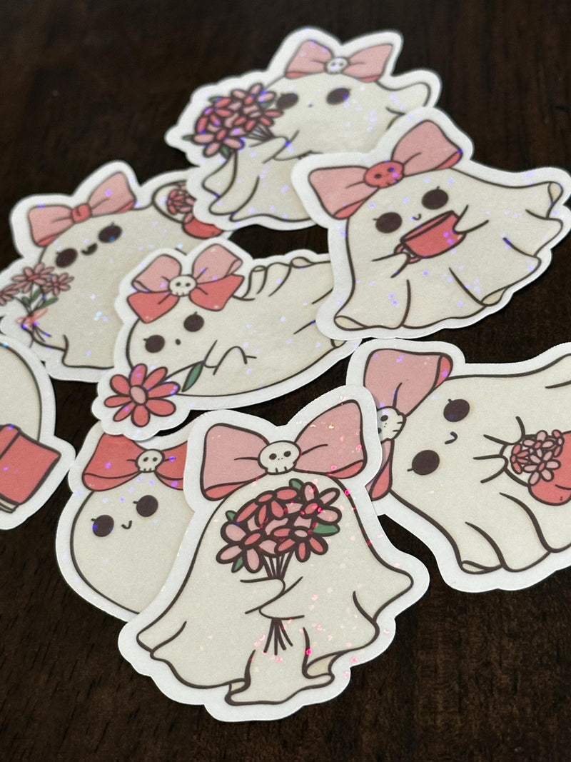 Cute Ghost Sticker Halloween Ghost Sticker Cute Fall Sticker Cute Spooky Sticker Funny Halloween Sticker Pink Halloween Sticker
