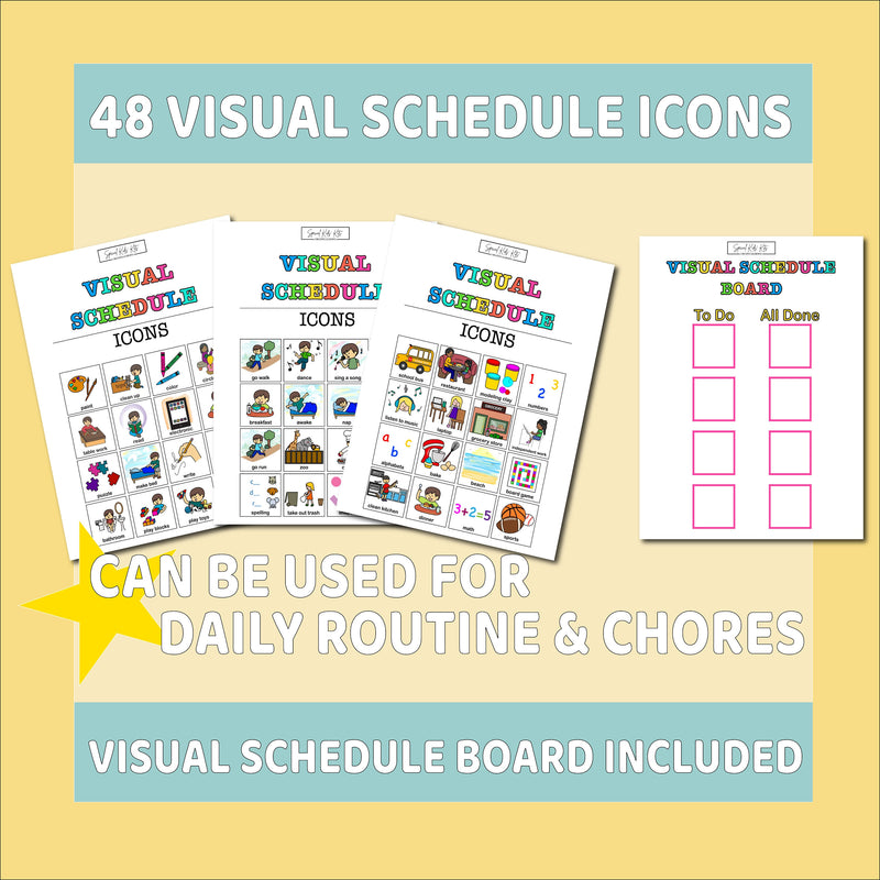 Instant Download Visual Schedule for Kids Daily Routine Chore Chart Printable Autism Cards Visual Schedule Autism Kids Responsibility Chart