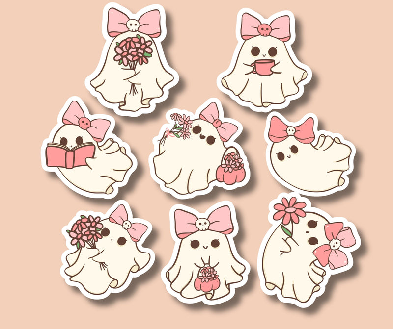 Cute Ghost Sticker Halloween Ghost Sticker Cute Fall Sticker Cute Spooky Sticker Funny Halloween Sticker Pink Halloween Sticker