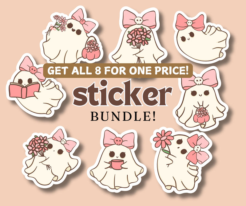 Cute Ghost Sticker Halloween Ghost Sticker Cute Fall Sticker Cute Spooky Sticker Funny Halloween Sticker Pink Halloween Sticker