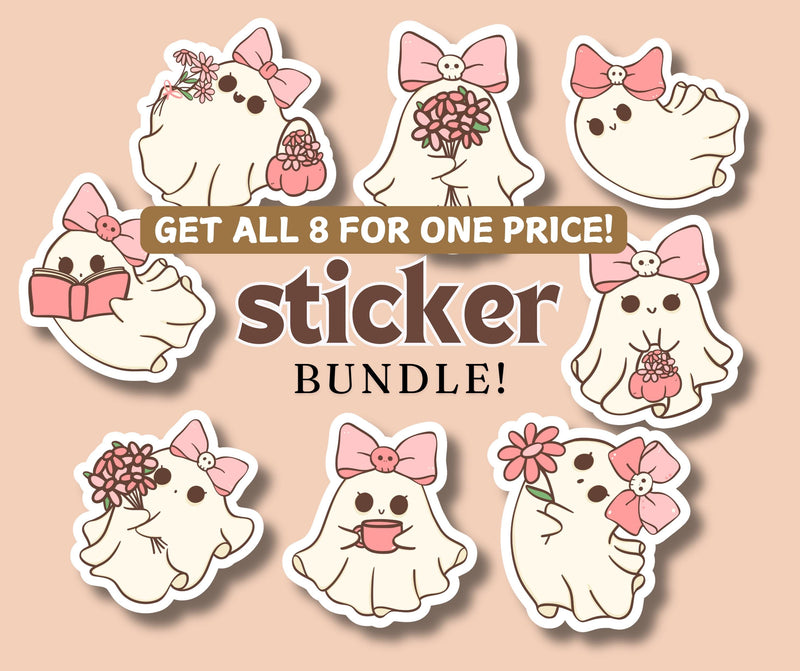 Cute Ghost Sticker Halloween Ghost Sticker Cute Fall Sticker Cute Spooky Sticker Funny Halloween Sticker Pink Halloween Sticker