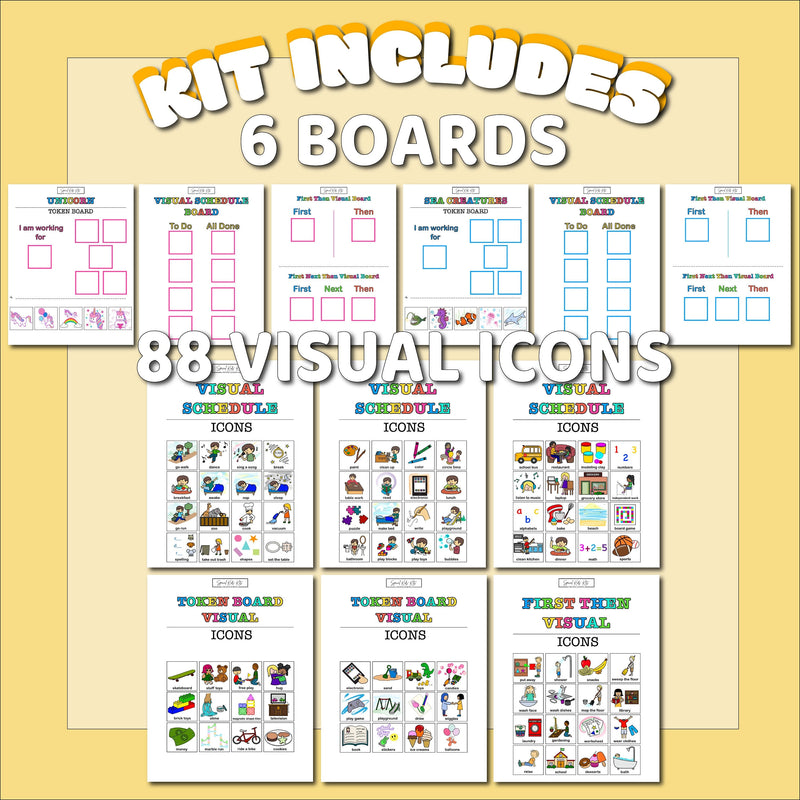 Instant Download Visual Schedule for Kids Daily Routine Chore Chart Printable Autism Cards Visual Schedule Autism Kids Responsibility Chart