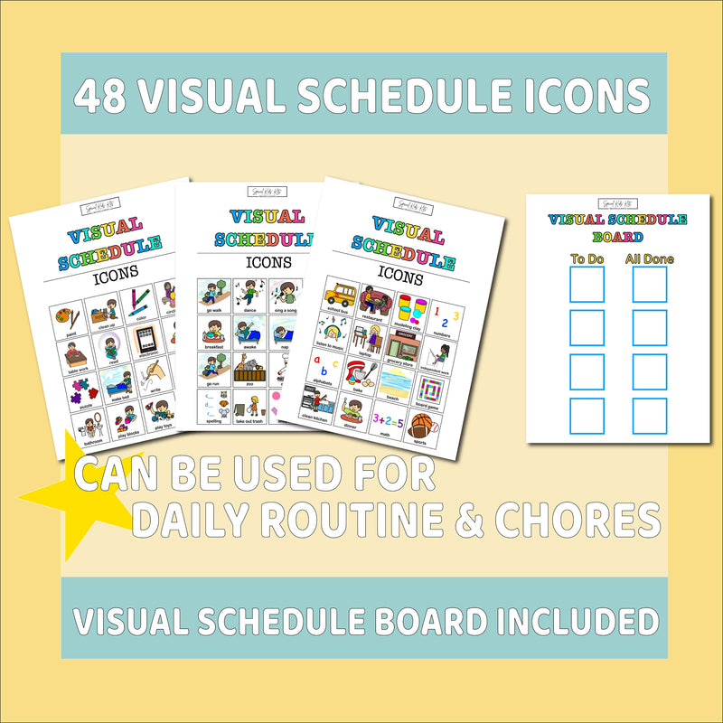 Instant Download Visual Schedule for Kids Daily Routine Chore Chart Printable Autism Cards Visual Schedule Autism Kids Responsibility Chart